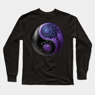 Yin Yang - Black & Purple Long Sleeve T-Shirt